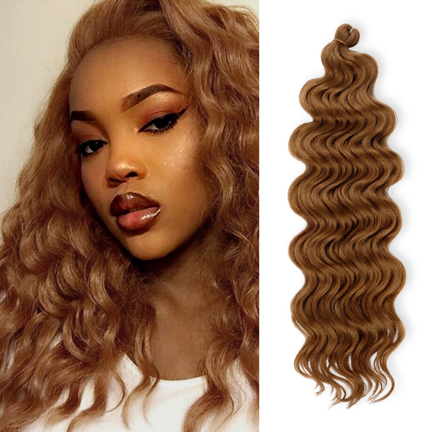 Authentic Synthetic Hair Crochet Braids 6X Value Pack Ocean Wave 20"