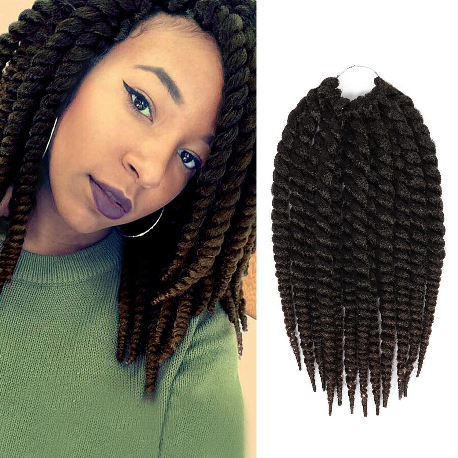 Authentic Crochet Braids Pre-Looped 6X Value Pack Double Jumbo Senegalese Twist 12"