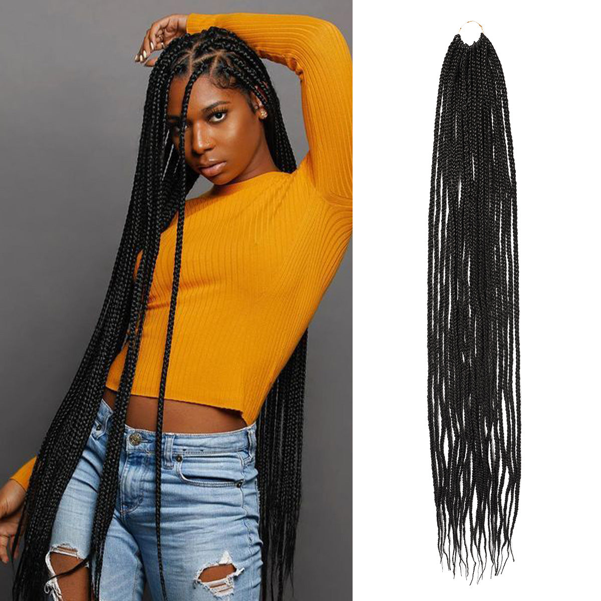 Authentic Synthetic Hair Crochet Braid Pre-Looped Box Braid 38"