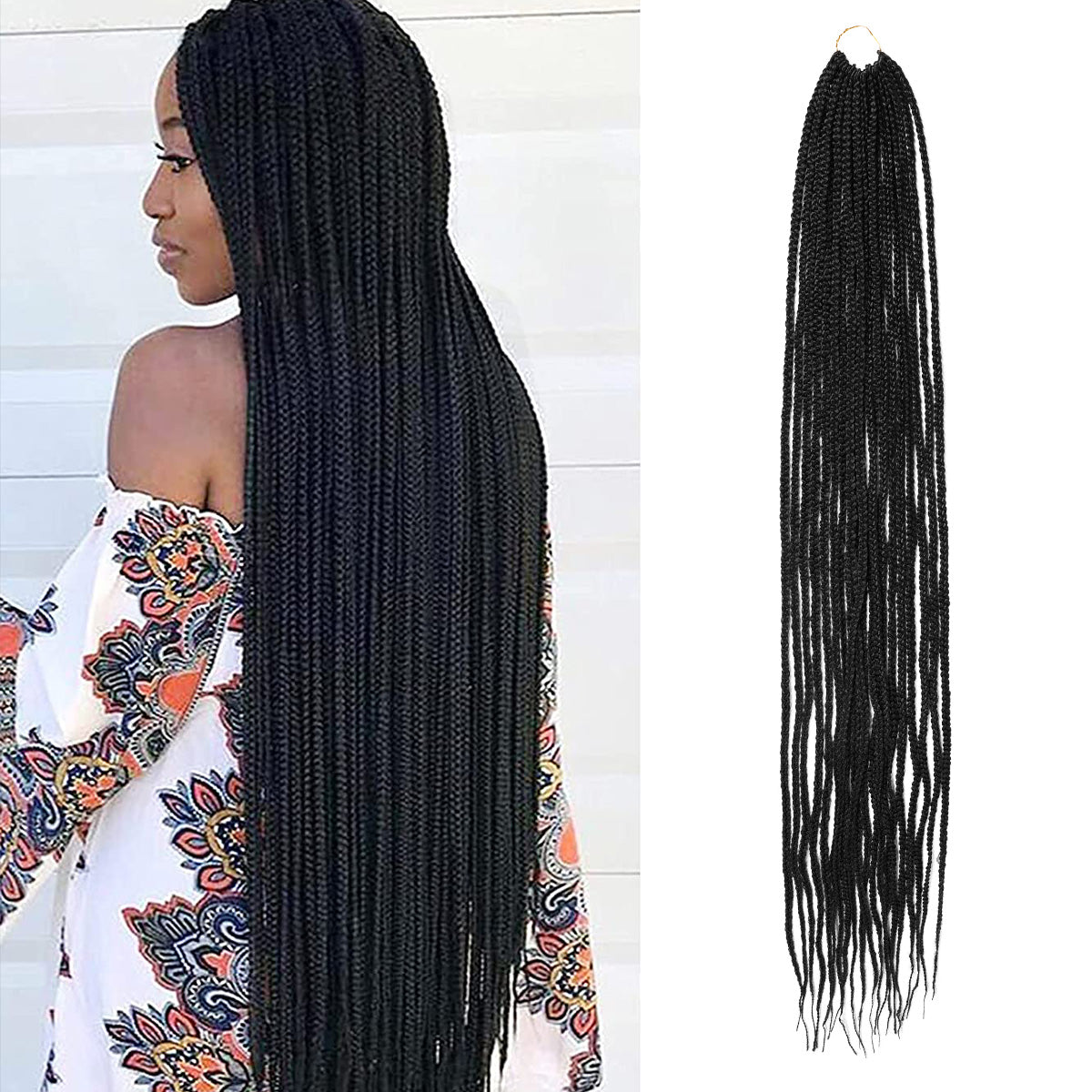 Authentic Synthetic Hair Crochet Braid Pre-Looped Box Braid 38"