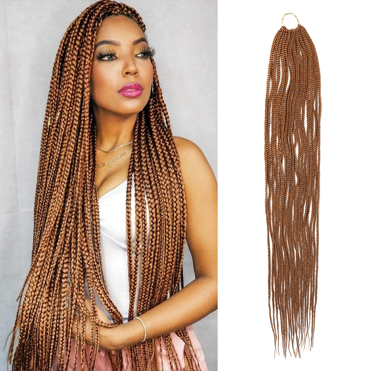 Authentic Synthetic Hair Crochet Braid Pre-Looped Box Braid 38"