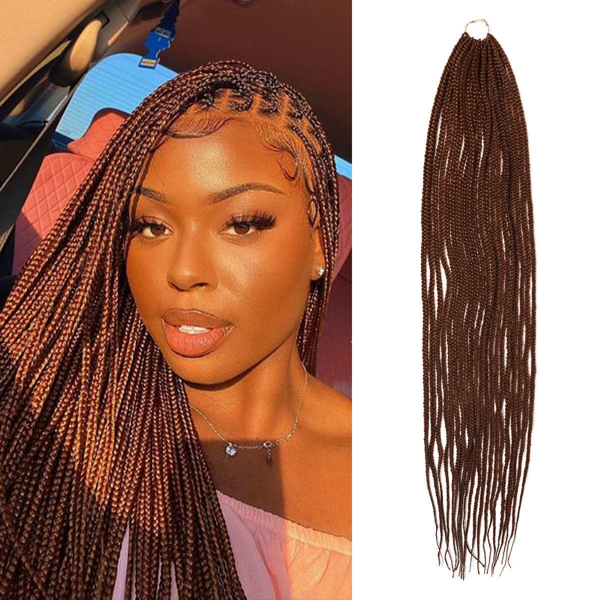 Authentic Synthetic Hair Crochet Braid Pre-Looped Box Braid 38"