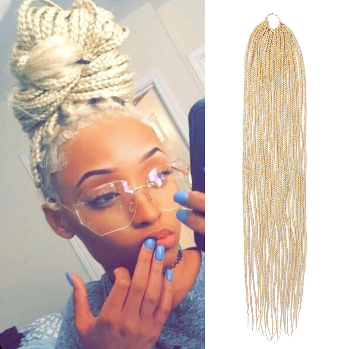 Authentic Synthetic Hair Crochet Braid Pre-Looped Box Braid 38"
