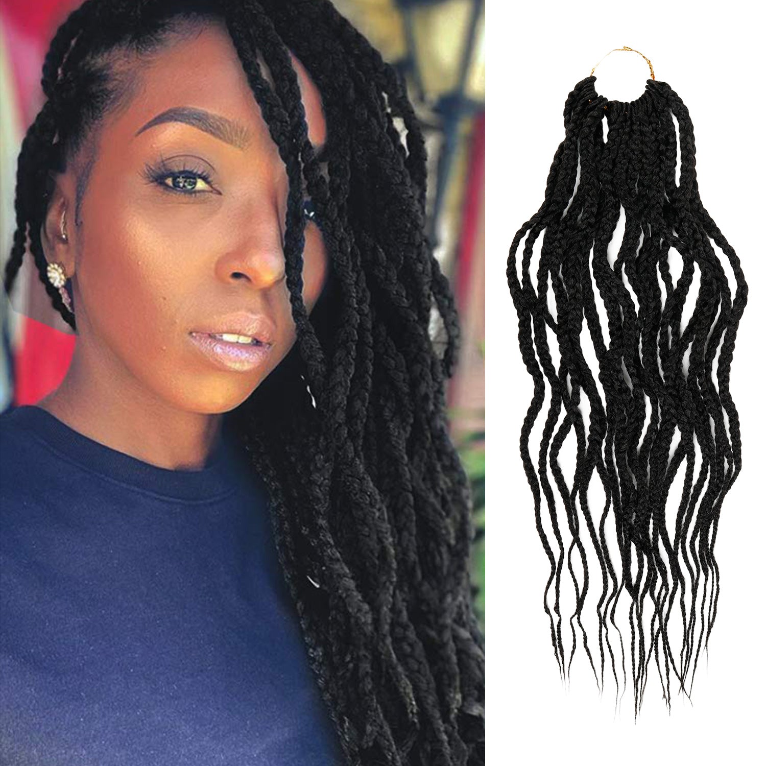 Authentic Crochet Braid Pre-Looped Wavy Box Braid 20"