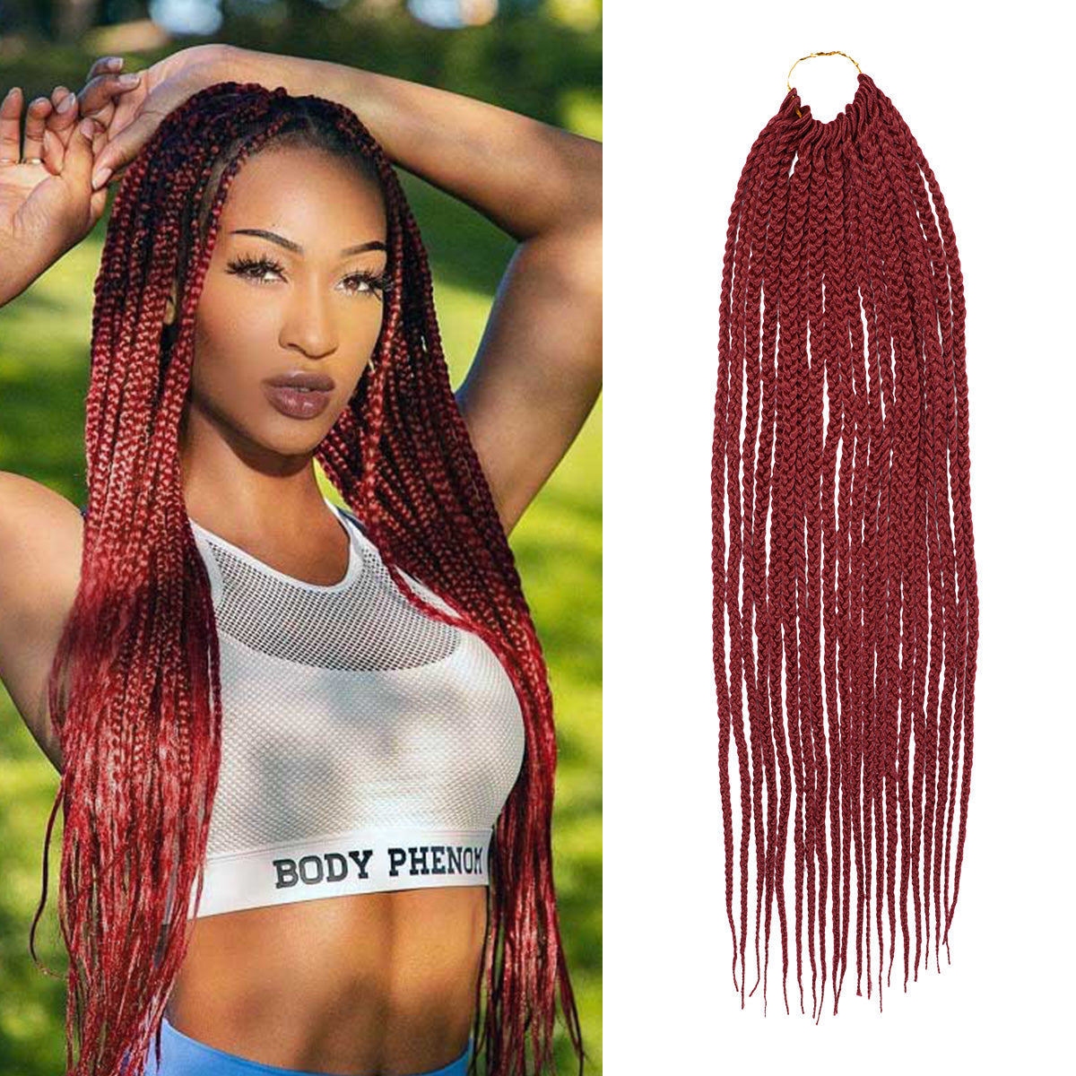 Authentic Synthetic Hair Crochet Braid Pre-Looped Box Braid 22"