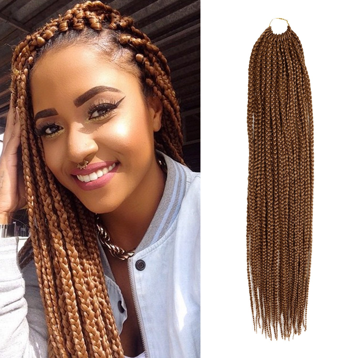 Authentic Synthetic Hair Crochet Braid Pre-Looped Box Braid 22"