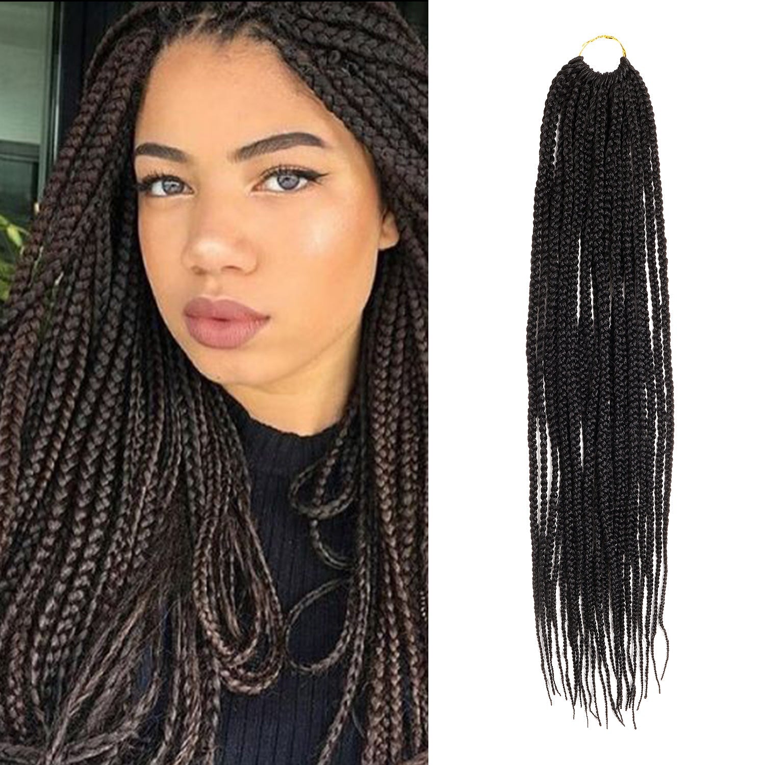 Authentic Synthetic Hair Crochet Braid Pre-Looped Box Braid 22"