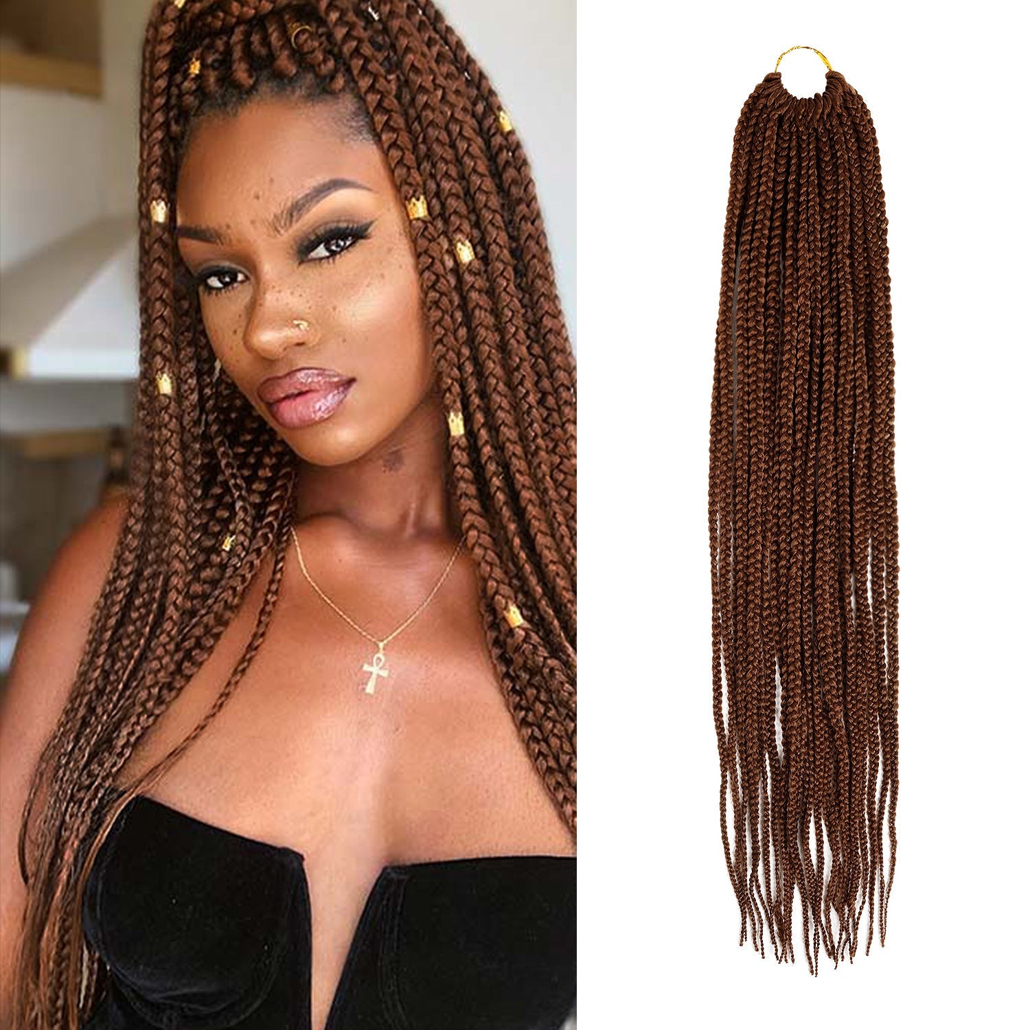 Authentic Synthetic Hair Crochet Braid Pre-Looped Box Braid 22"