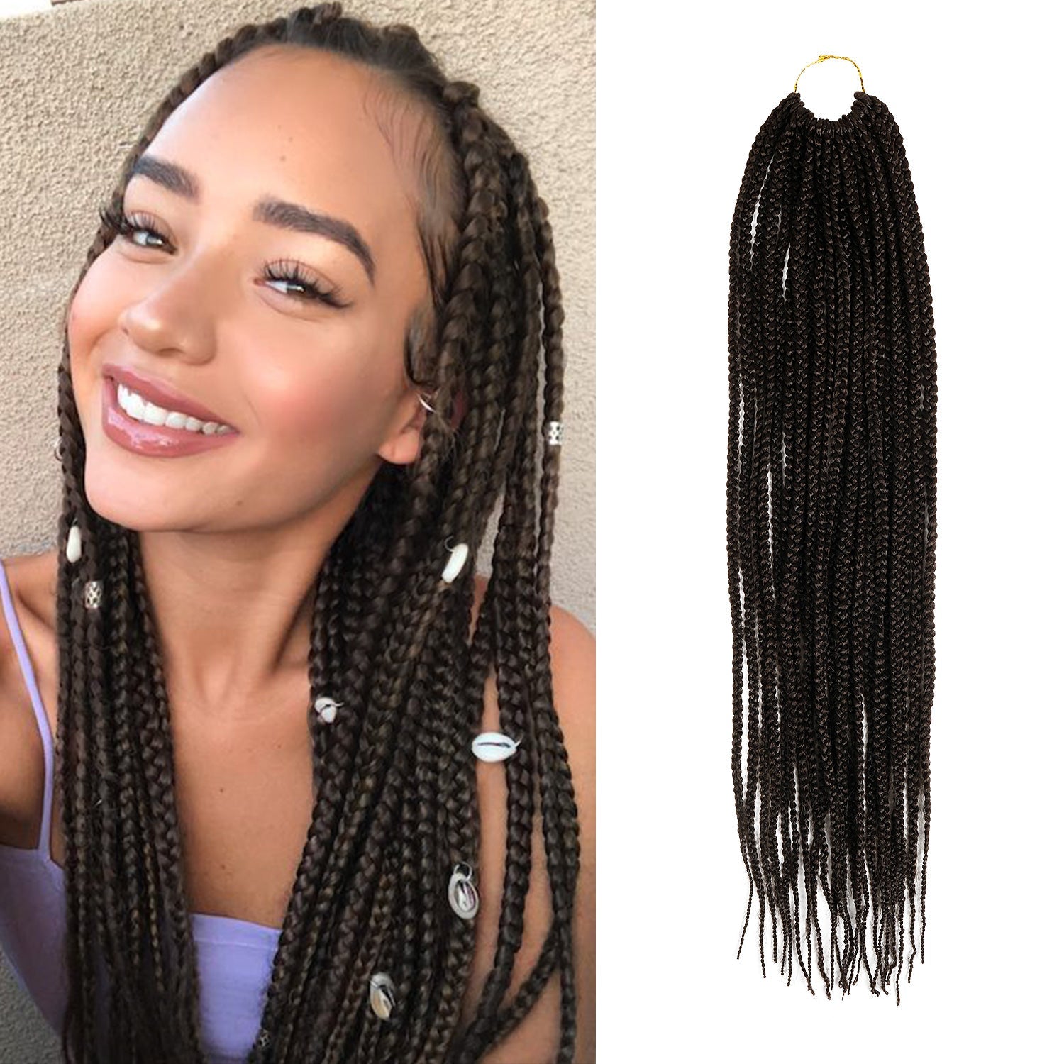 Authentic Synthetic Hair Crochet Braid Pre-Looped Box Braid 22"