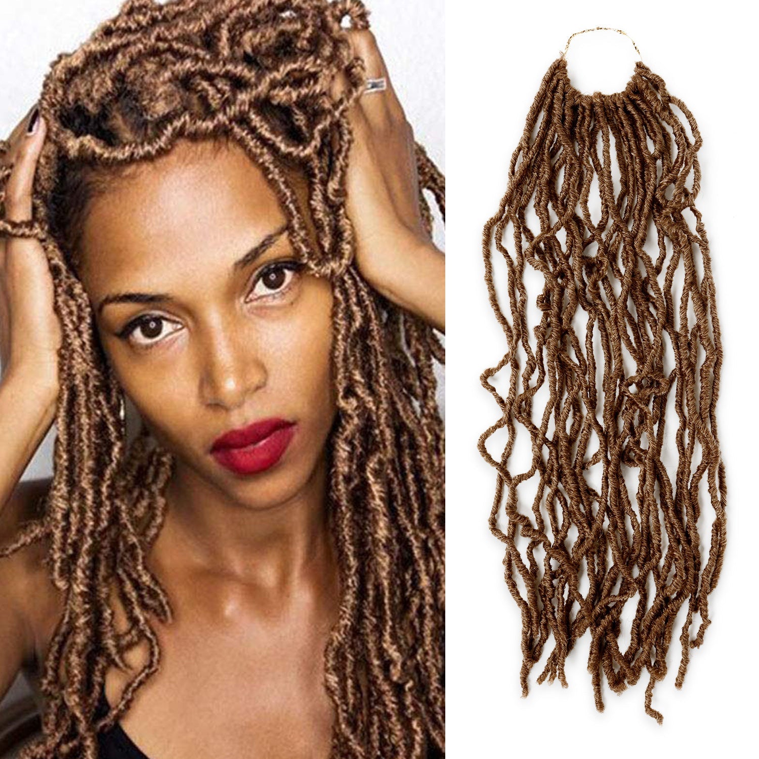 Authentic Synthetic Hair Pre-Looped Distressed Locs 22"