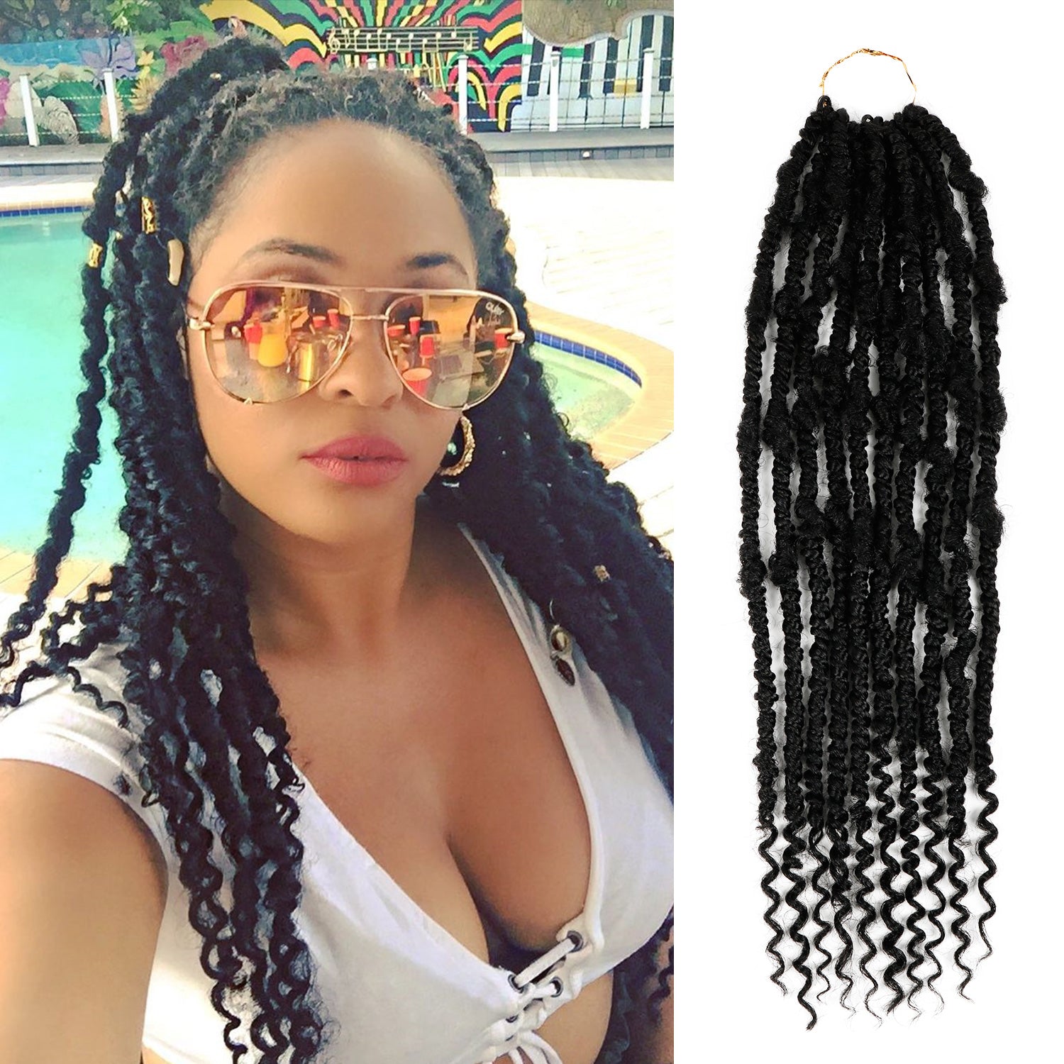 Authentic Synthetic Hair Pre-Looped Distressed Rebel Locs 24"
