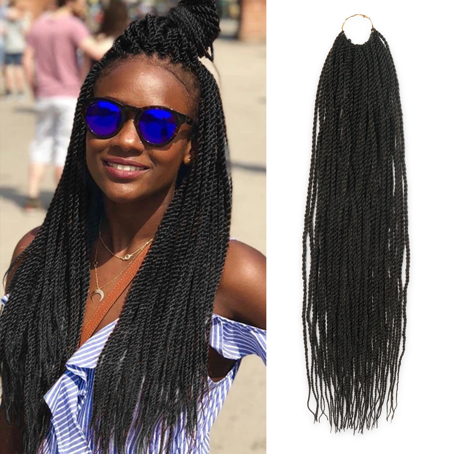 Authentic Synthetic Hair Pre-Looped Senegalese Twist Braid 22"