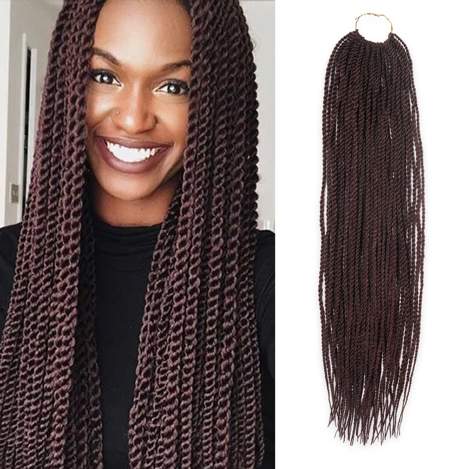 Authentic Synthetic Hair Pre-Looped Senegalese Twist Braid 22"