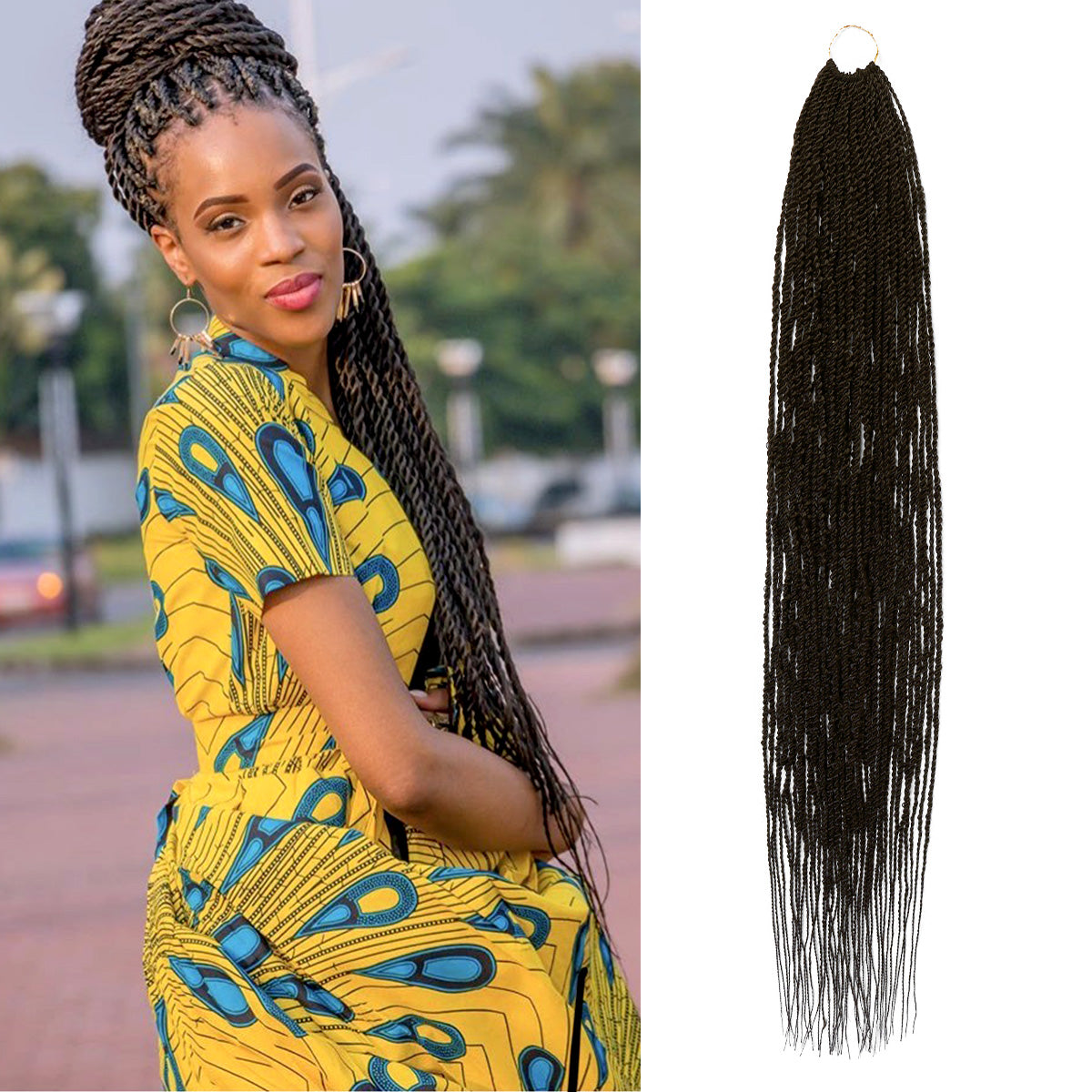 Authentic Synthetic Hair Crochet Braid Pre-Looped Senegalese Twist Braid 38"