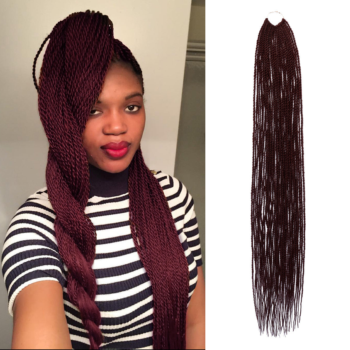Authentic Synthetic Hair Crochet Braid Pre-Looped Senegalese Twist Braid 38"