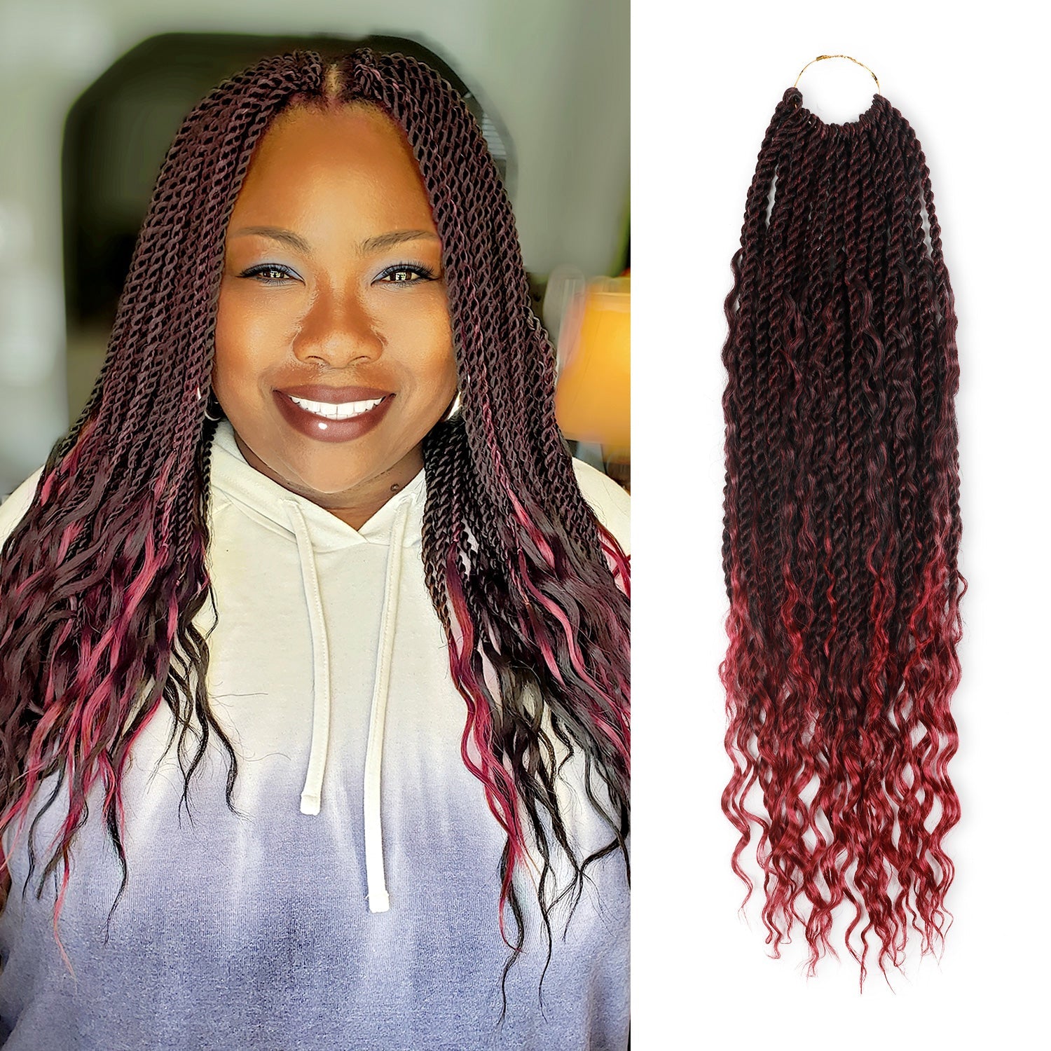 Authentic Synthetic Hair Pre-Looped Boho Goddess Senegalese Twist 24"