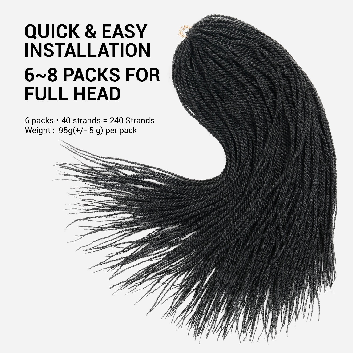 Authentic Synthetic Hair Crochet Braid Pre-Looped Senegalese Twist Braid 32"