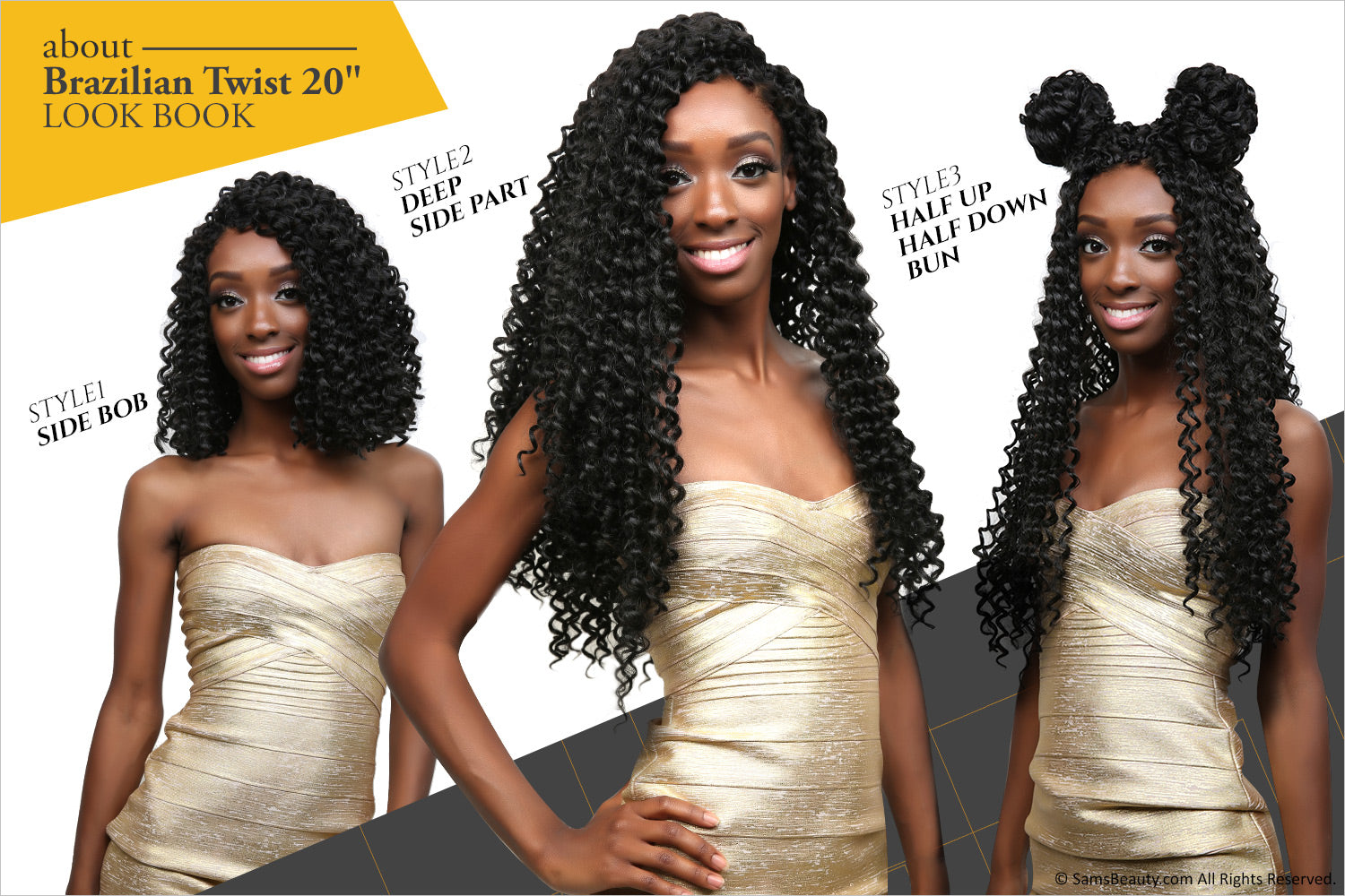 Authentic Synthetic Hair Crochet Braids Brazilian Twist 20"