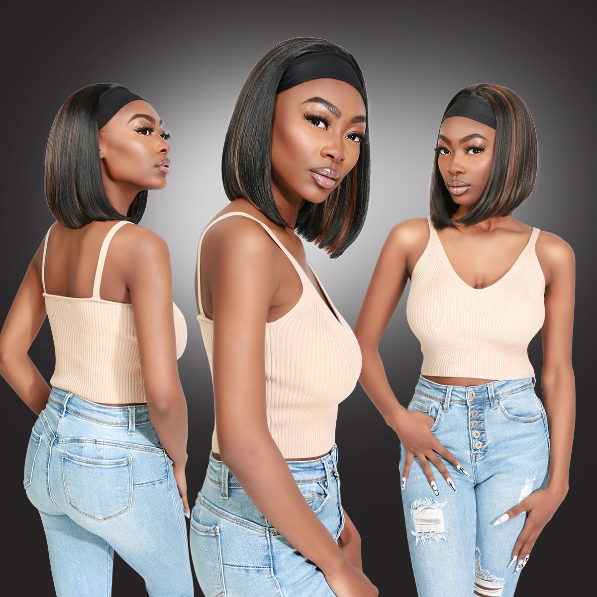 Studio Cut by Pros Glueless None Lace Headband Wig HBW001