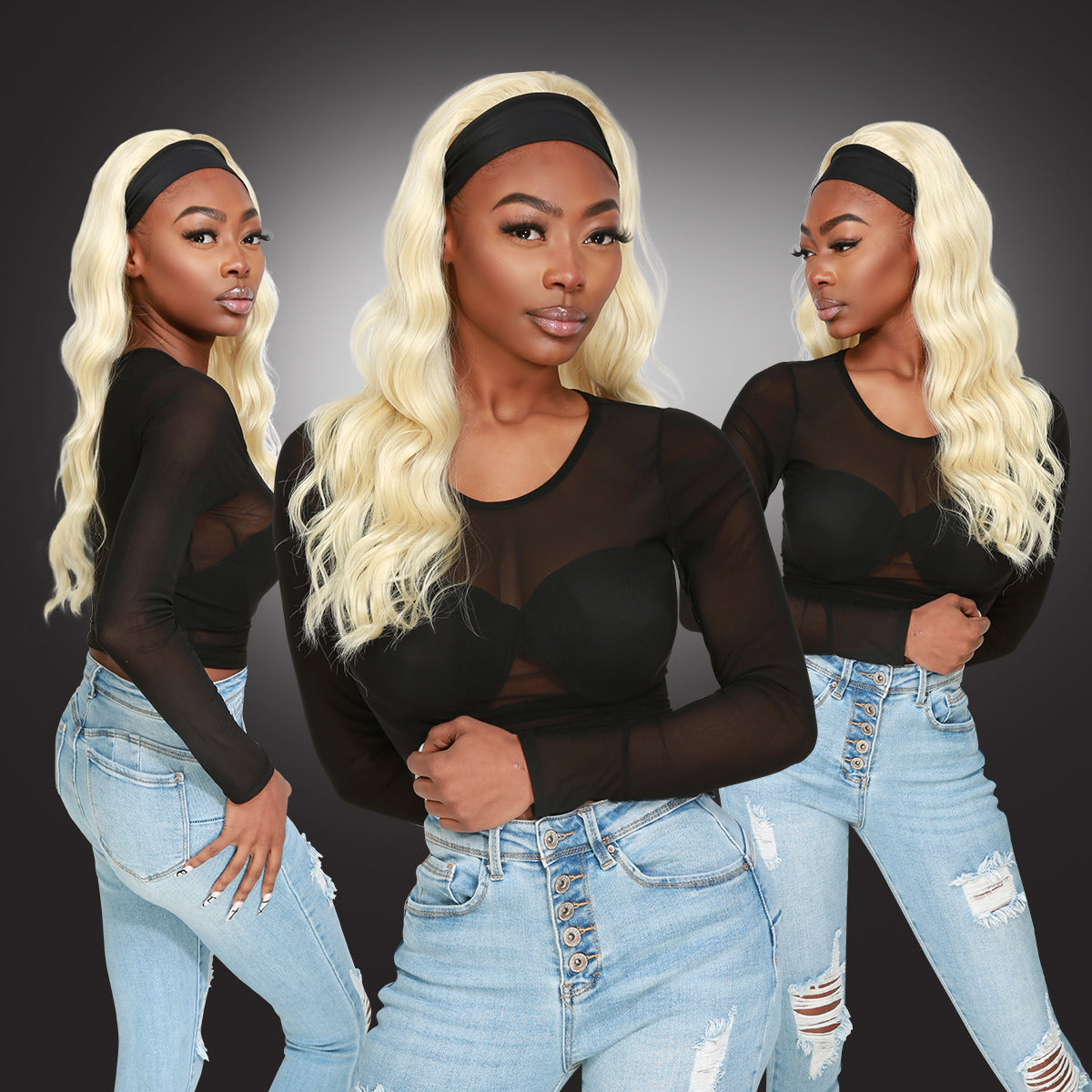 Studio Cut by Pros Glueless None Lace Headband Wig HBW004