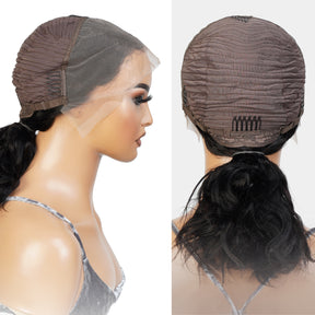 UpScale 100% Human Hair Glueless Pre Plucked 13x4 Lace Frontal Wig Bob 12"