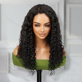 UpScale 100% Human Hair Wear and Go Pre Cut Pre Plucked Glueless 5x5 Closure Wig Water Wave 22"