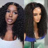 Wear and Go Pre Cut Glueless 100% Virgin Human Hair 5x5 Lace Wig Curly Bob 16"