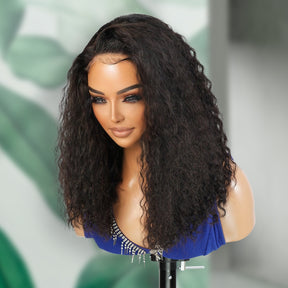 Wear and Go Pre Cut Glueless 100% Virgin Human Hair 5x5 Lace Wig Curly Bob 16"