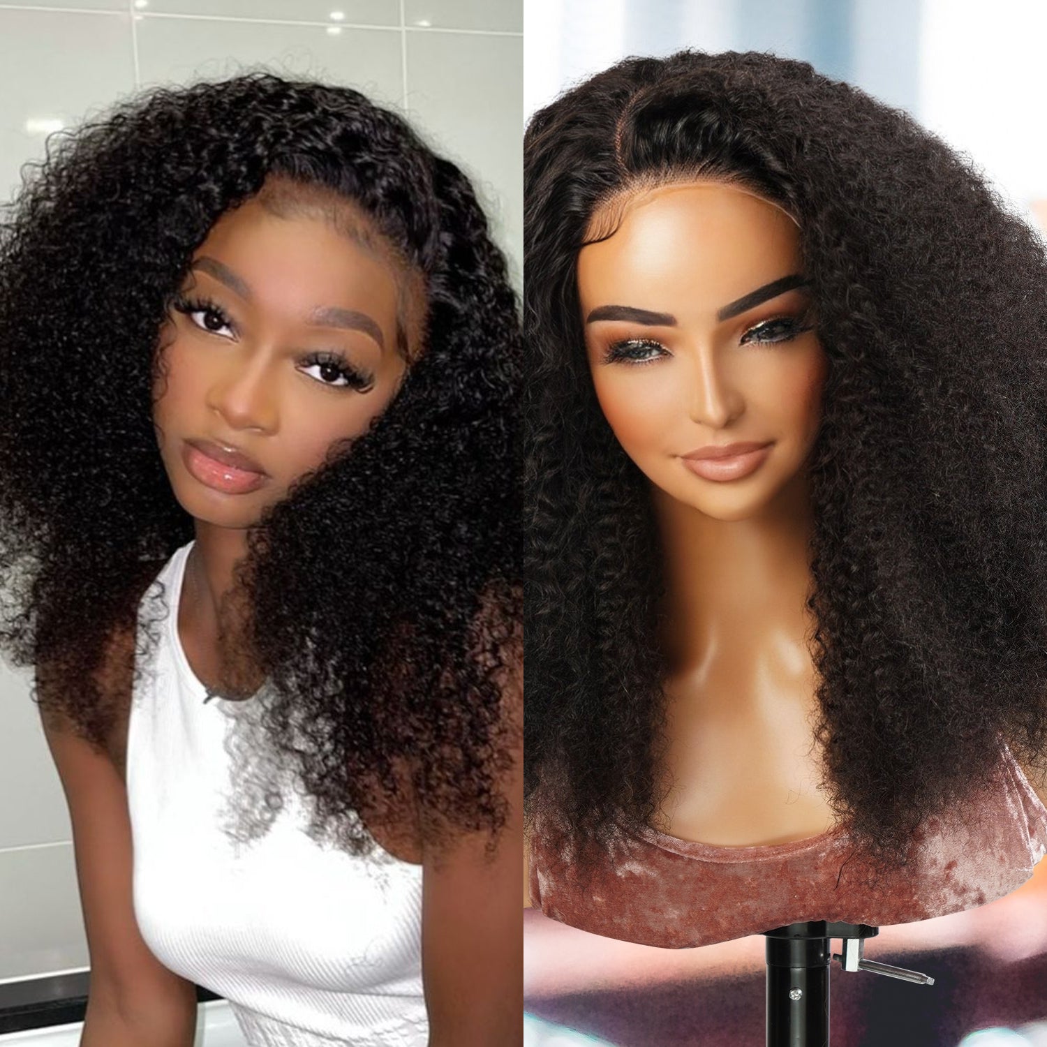 Wear and Go Pre Cut Glueless 100% Virgin Human Hair 5x5 Lace Wig Afro Kinky 16"