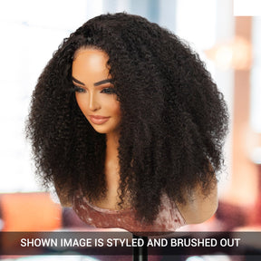 Wear and Go Pre Cut Glueless 100% Virgin Human Hair 5x5 Lace Wig Afro Kinky 16"