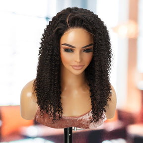 Wear and Go Pre Cut Glueless 100% Virgin Human Hair 5x5 Lace Wig Afro Kinky 16"