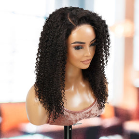 Wear and Go Pre Cut Glueless 100% Virgin Human Hair 5x5 Lace Wig Afro Kinky 16"