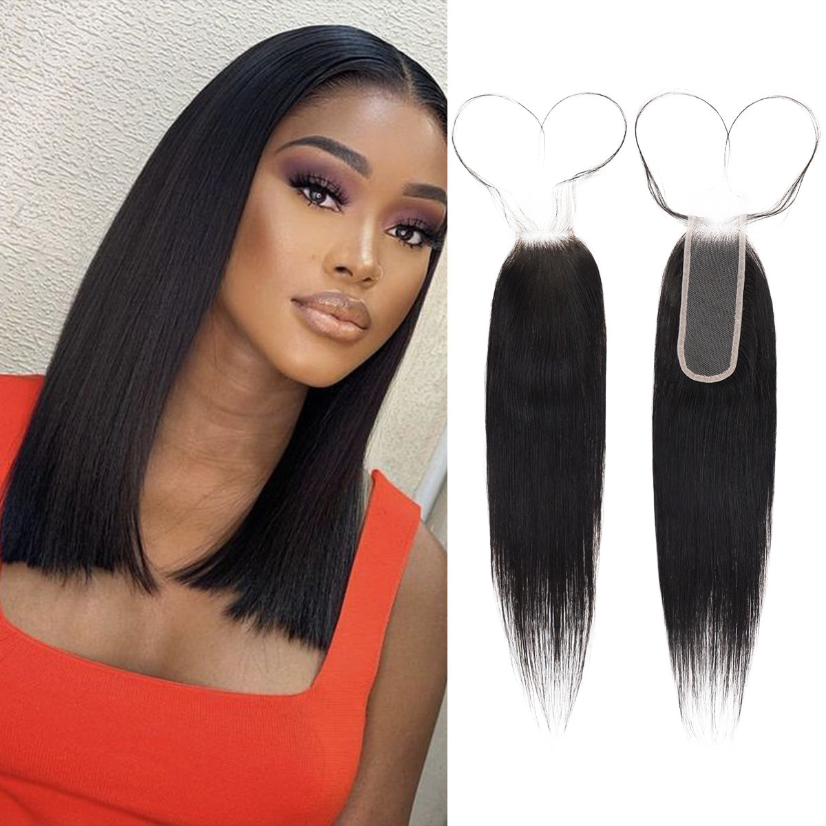 Starlet 100% Virgin Unprocessed Human Hair 2X6 Closure Straight (10"-18")