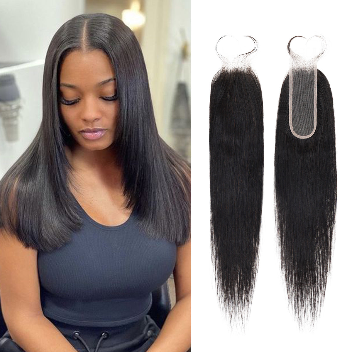 Starlet 100% Virgin Unprocessed Human Hair 2X6 Closure Straight (10"-18")