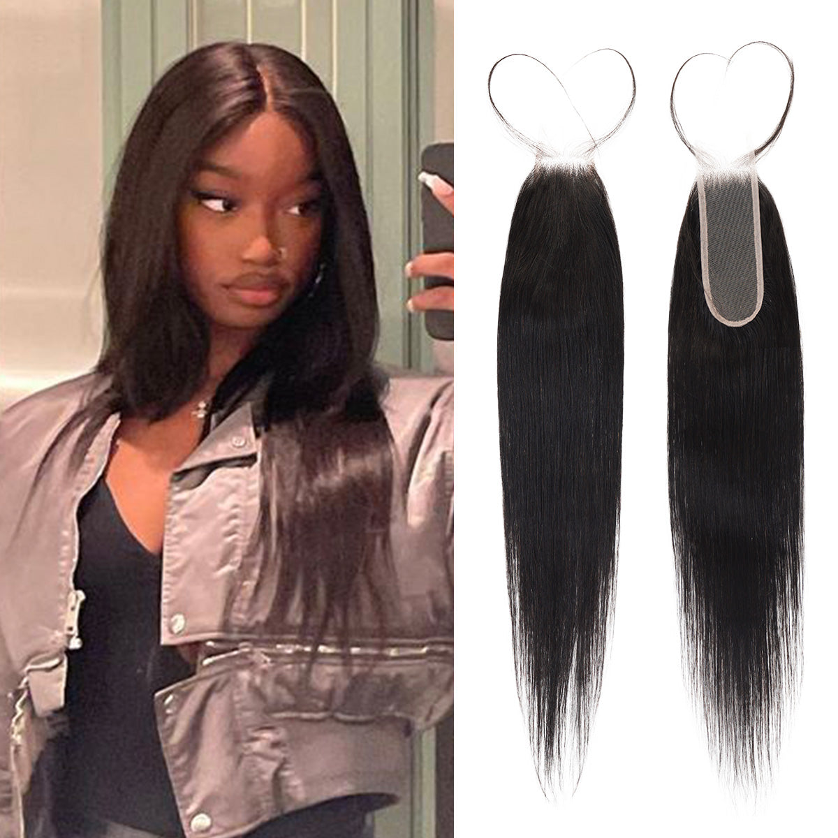 Starlet 100% Virgin Unprocessed Human Hair 2X6 Closure Straight (10"-18")