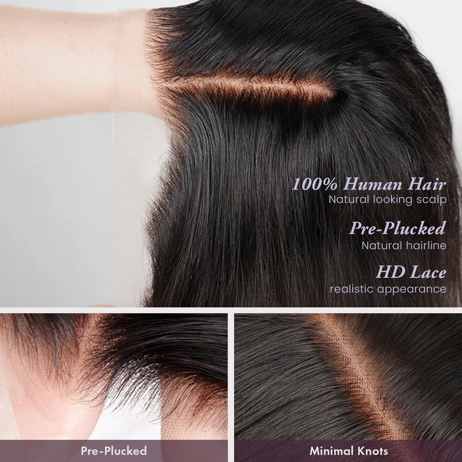 Upscale 100% Human Hair Full Lace Wig Straight 10"