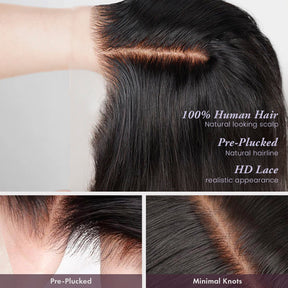 Upscale 100% Human Hair Full Lace Wig Straight 10"