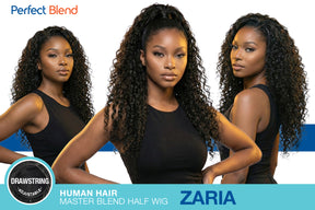 The Stylist Human Hair Blend Perfect Blend Water Wave Drawstring Half Wig Zaria
