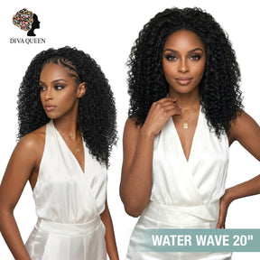 210g Diva Queen 100% Virgin Human Hair Half Wig Water Wave 20"