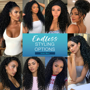 The Stylist Human Hair Blend Perfect Blend Water Wave Drawstring Half Wig Zaria