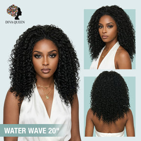 210g Diva Queen 100% Virgin Human Hair Half Wig Water Wave 20"