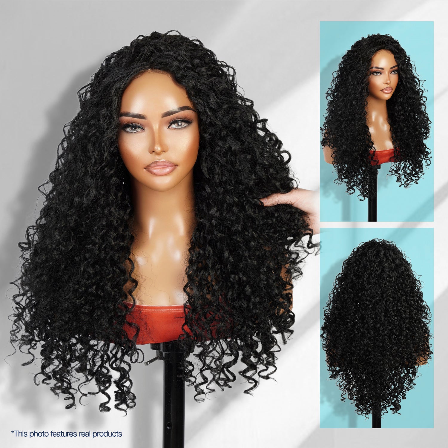 The Stylist Human Hair Blend Perfect Blend Water Wave Drawstring Half Wig Zaria