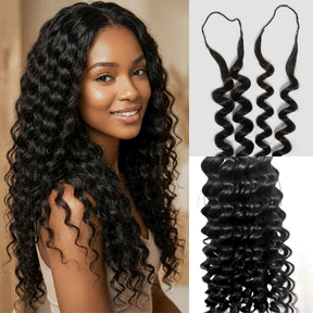 Uniq Hair 100% Human Hair Seamless Pre-Separated Feather Crochet Deep Wave