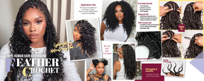 Uniq Hair 100% Human Hair Seamless Pre-Separated Feather Crochet Deep Wave