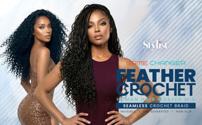 The Stylist Game Changer Human Hair Blend Feather Crochet Deep Curl 22" (100 Strands/ 50 Strings)