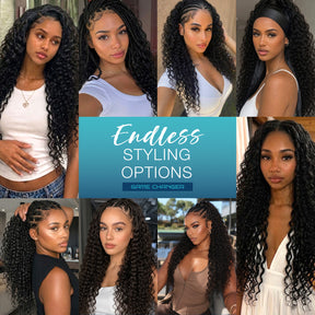The Stylist Game Changer Human Hair Blend Feather Crochet Deep Curl 22" (100 Strands/ 50 Strings)