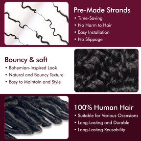 100g VALUE PACK Starlet 100% Human hair Miracle Knots Feather Crochet Braid Burmese Curl 16"