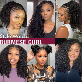 100g VALUE PACK Starlet 100% Human hair Miracle Knots Feather Crochet Braid Burmese Curl 16"