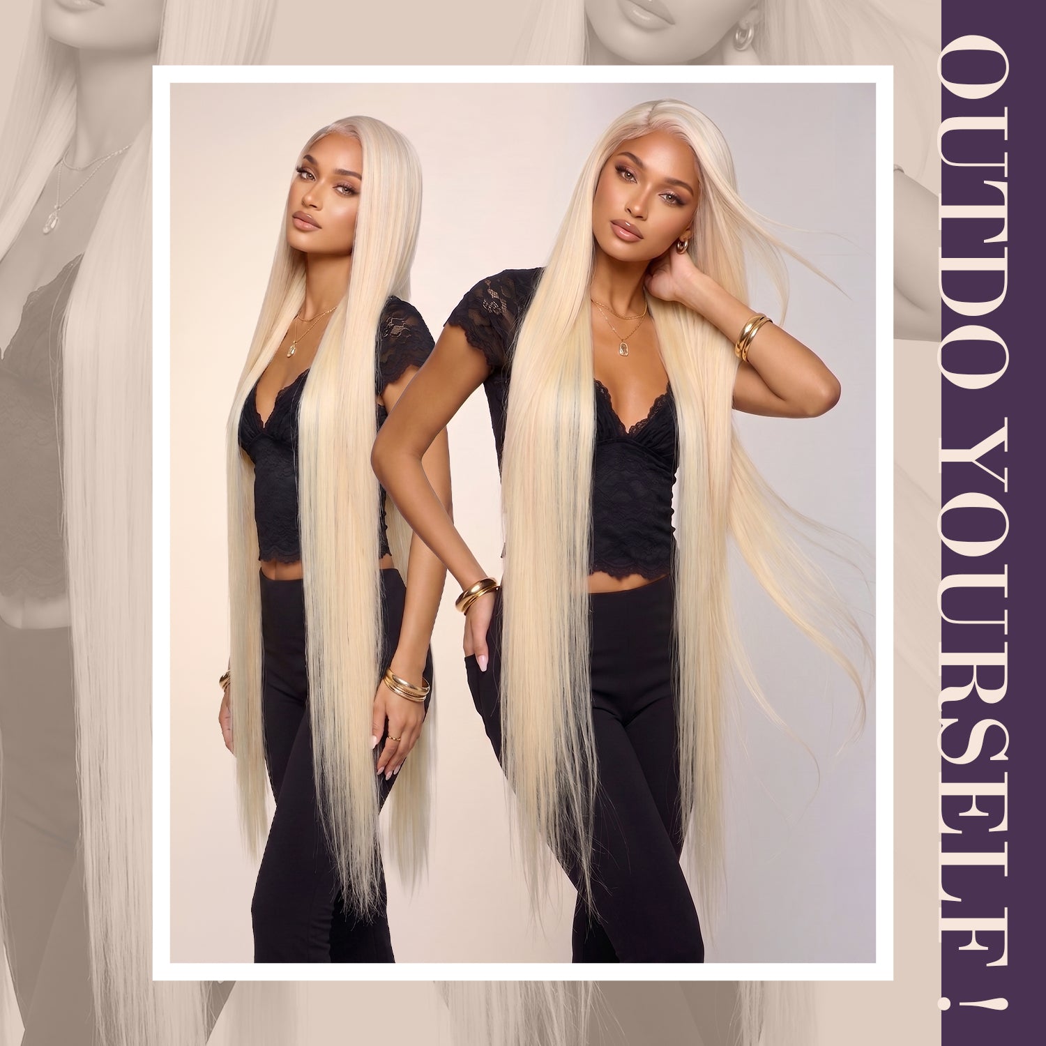 UpScale 100% Human Hair HD Swiss Lace 13x4 Lace Frontal Wig Super Long Straight 40"