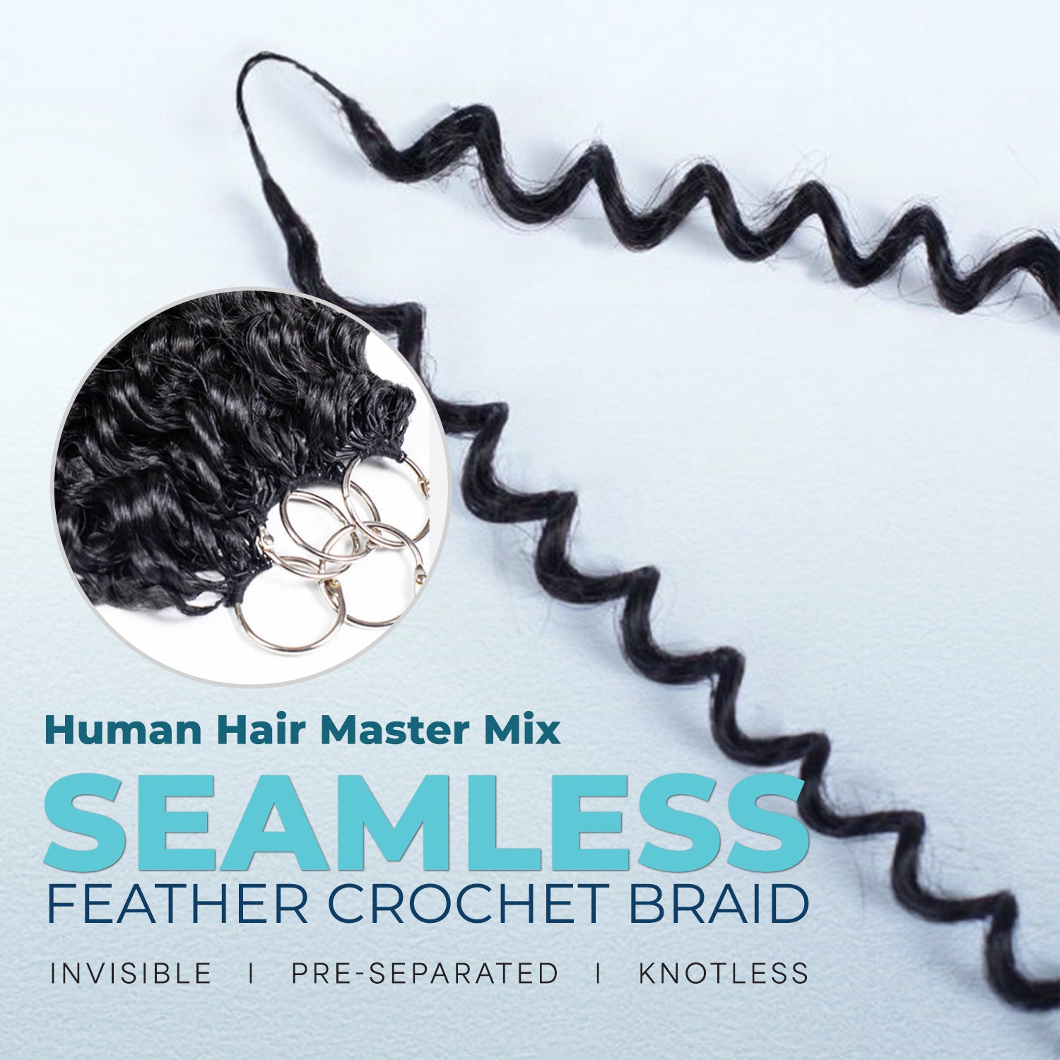 The Stylist Game Changer Human Hair Blend Feather Crochet Deep Curl 22" (100 Strands/ 50 Strings)